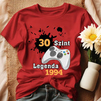 Személyre szabható születésnapi gamer póló - Nőknek