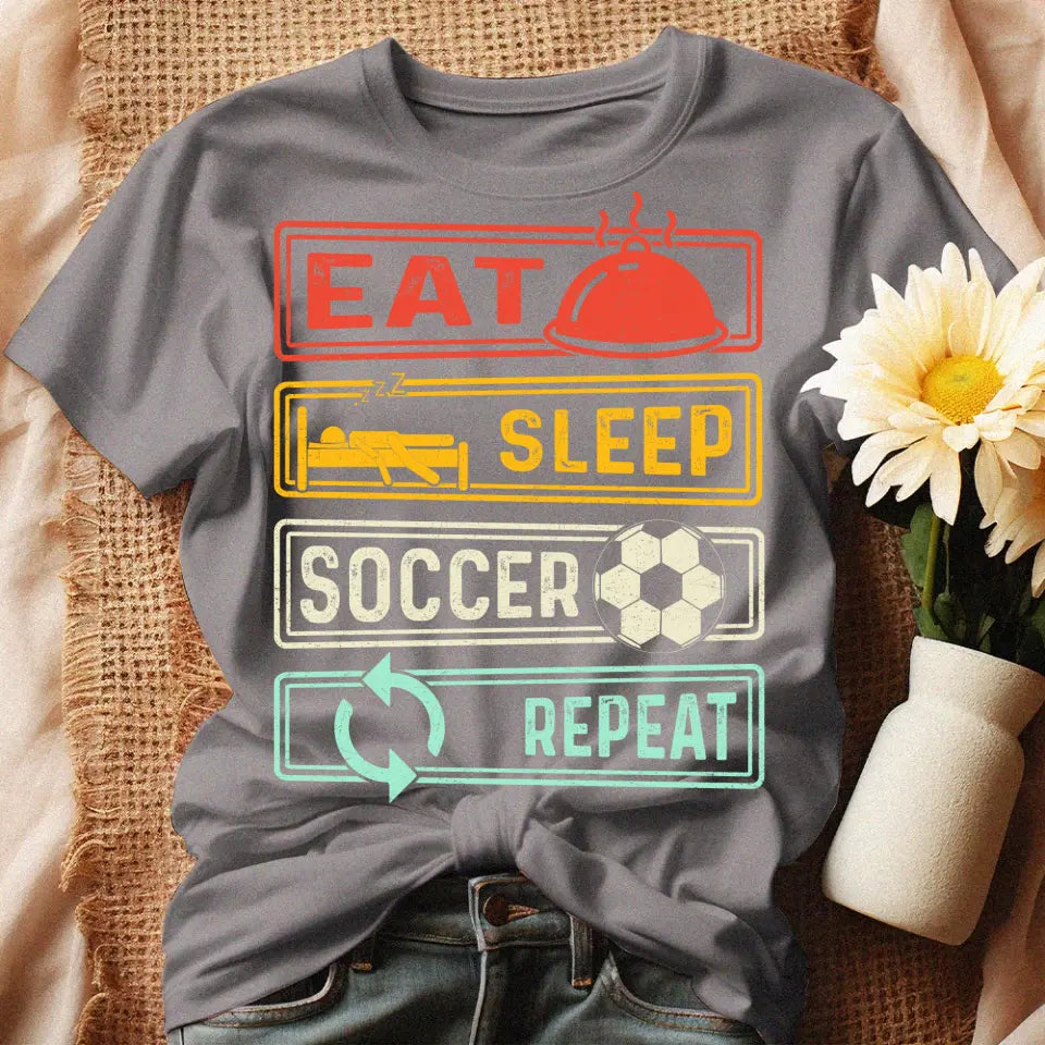 Eat.Sleep.Soccer.Repeat póló nőknek