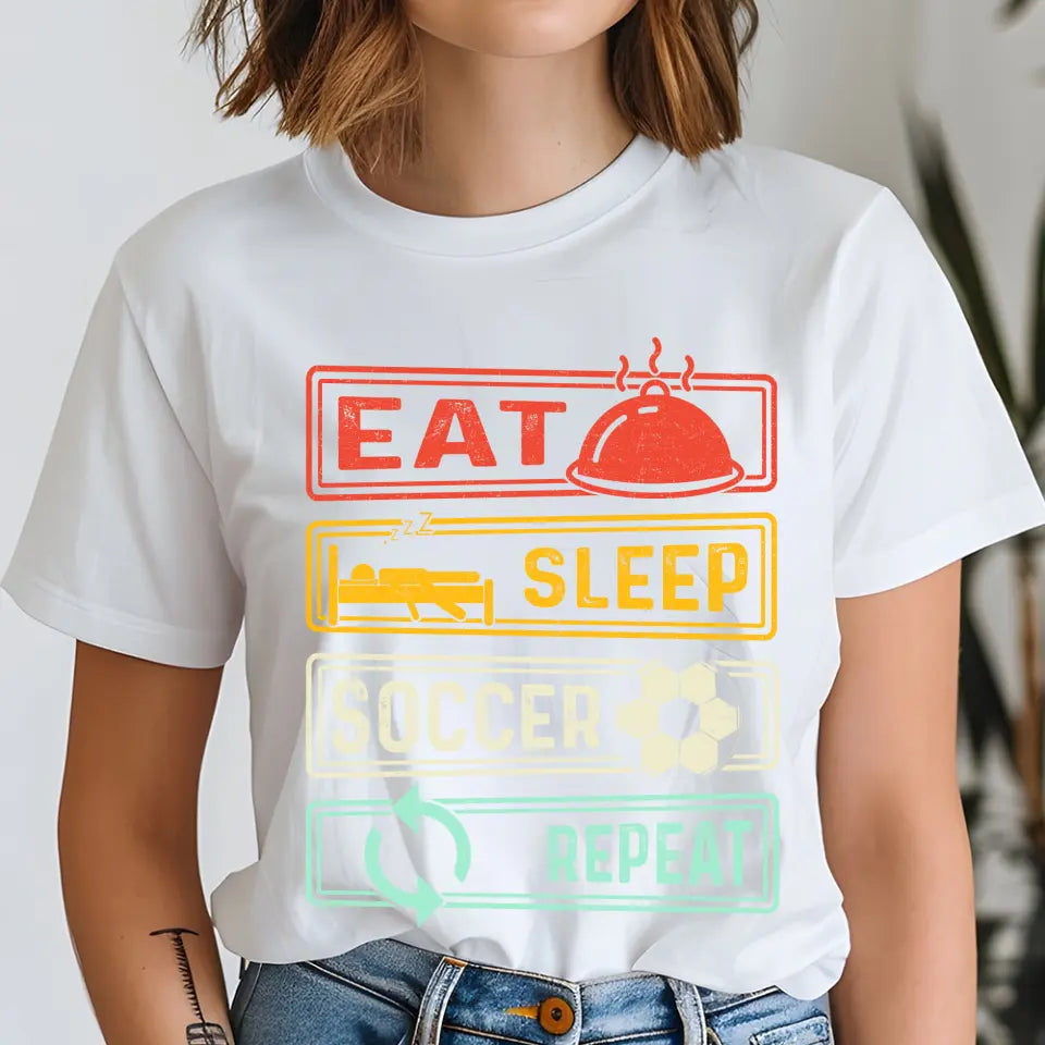 Eat.Sleep.Soccer.Repeat póló nőknek