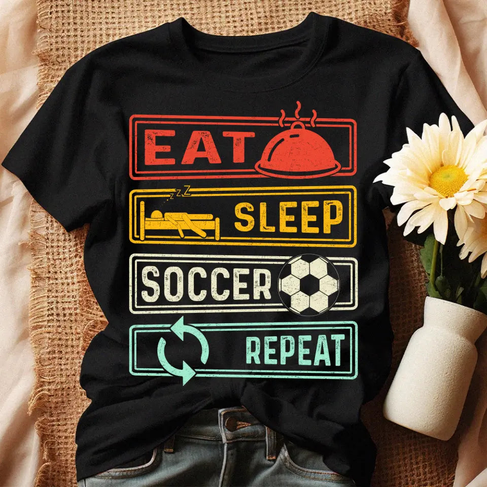 Eat.Sleep.Soccer.Repeat póló nőknek