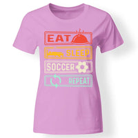 Eat.Sleep.Soccer.Repeat póló nőknek