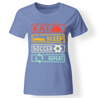 Eat.Sleep.Soccer.Repeat póló nőknek