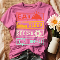 Eat.Sleep.Soccer.Repeat póló nőknek
