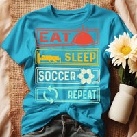 Eat.Sleep.Soccer.Repeat póló nőknek