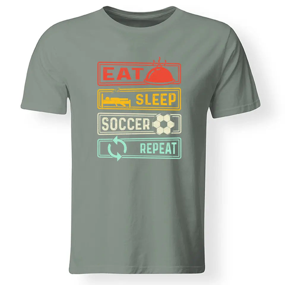 Eat.Sleep.Soccer.Repeat férfi póló