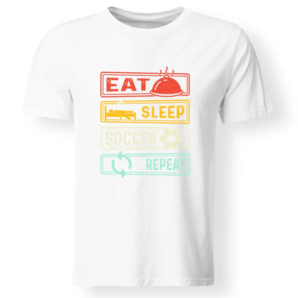 Eat.Sleep.Soccer.Repeat férfi póló