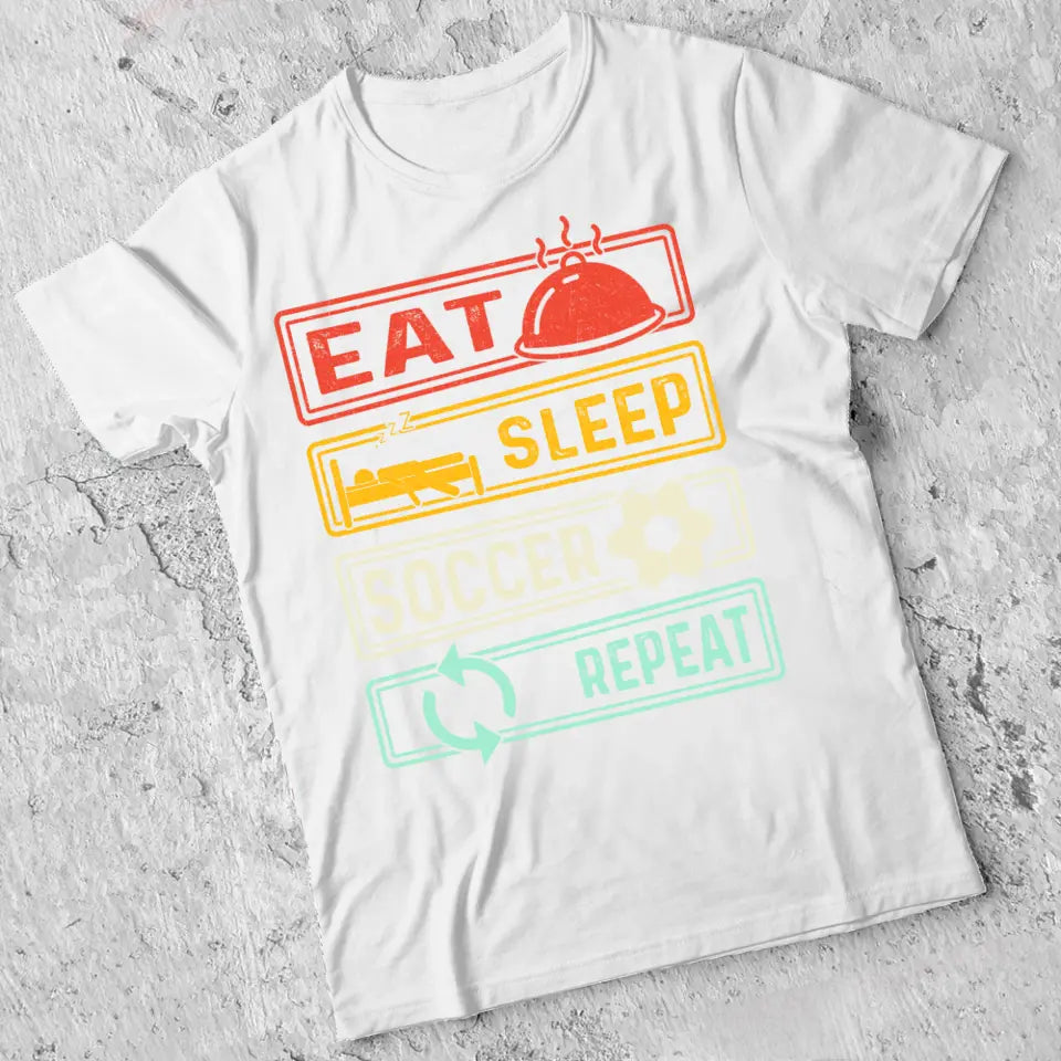 Eat.Sleep.Soccer.Repeat férfi póló