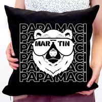 Napszemüveges menő macis fekete párna apáknak és papáknak