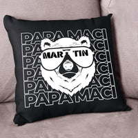 Napszemüveges menő macis fekete párna apáknak és papáknak