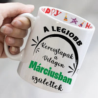 Egyedi képes szerkeszthető születésnapi ajándék bögre a Legjobb Keresztapáknak