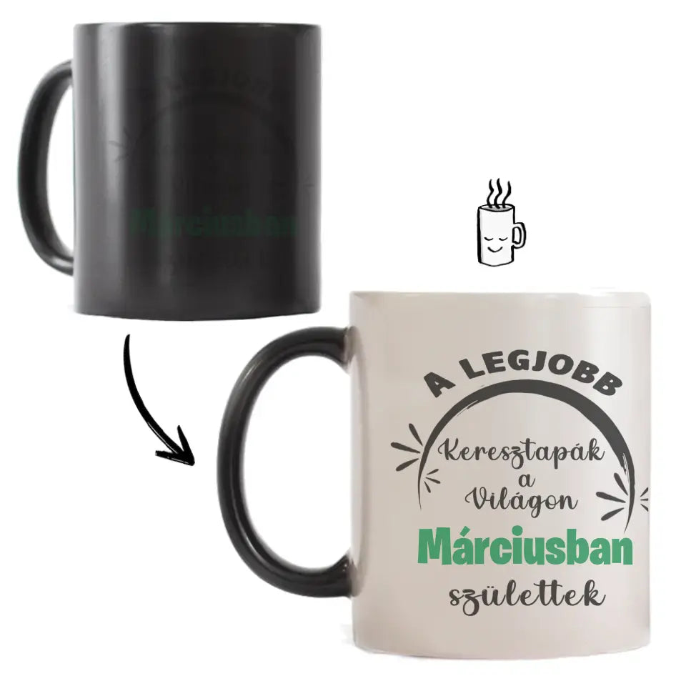 Egyedi képes szerkeszthető  születésnapi ajándék bögre a Legjobb Keresztapáknak