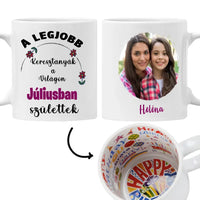 Egyedi képes szerkeszthető születésnapi ajándék bögre a Legjobb Keresztanyáknak