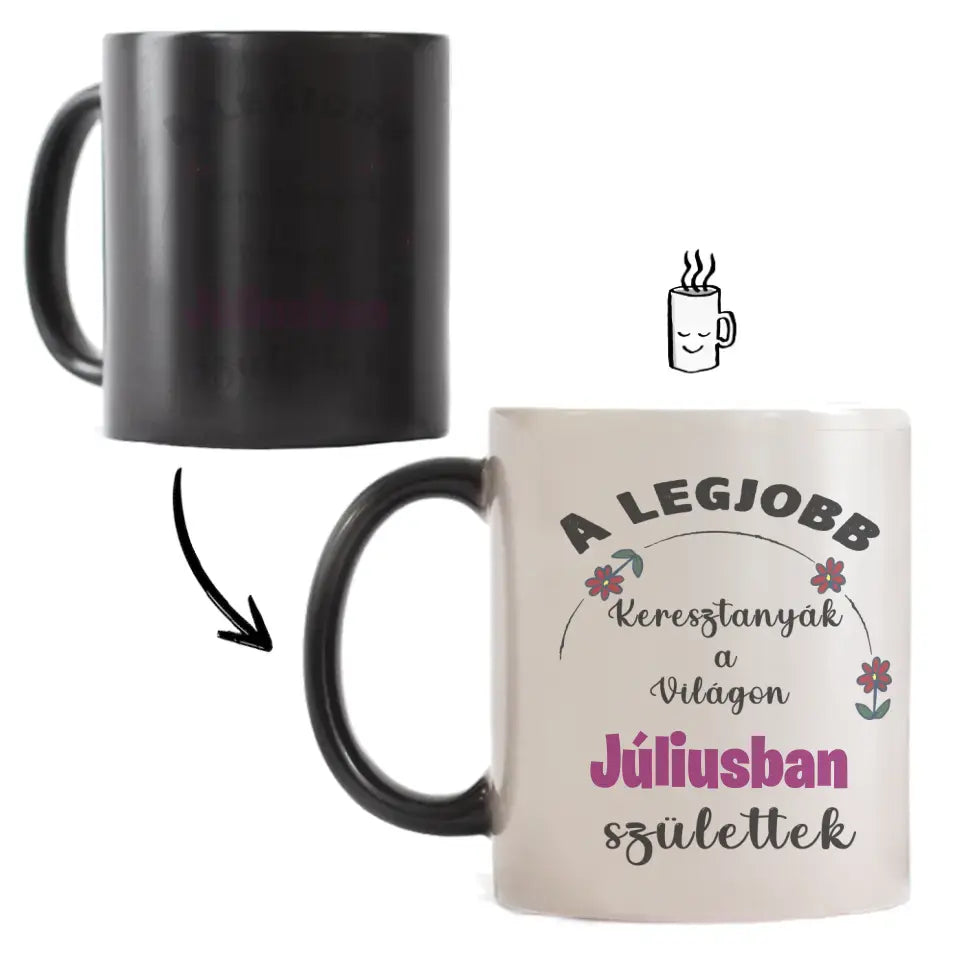 Egyedi képes szerkeszthető születésnapi ajándék bögre a Legjobb Keresztanyáknak