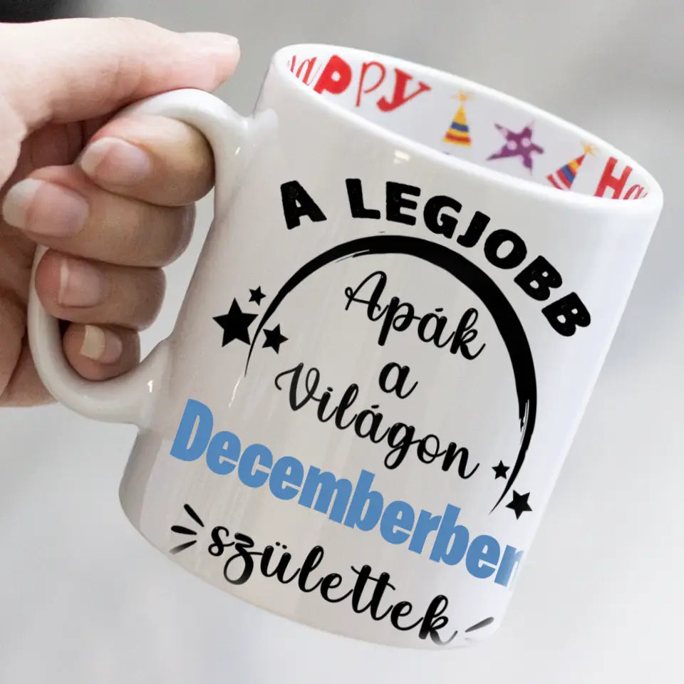 Egyedi képes szerkeszthető születésnapi ajándék bögre a Legjobb Apáknak