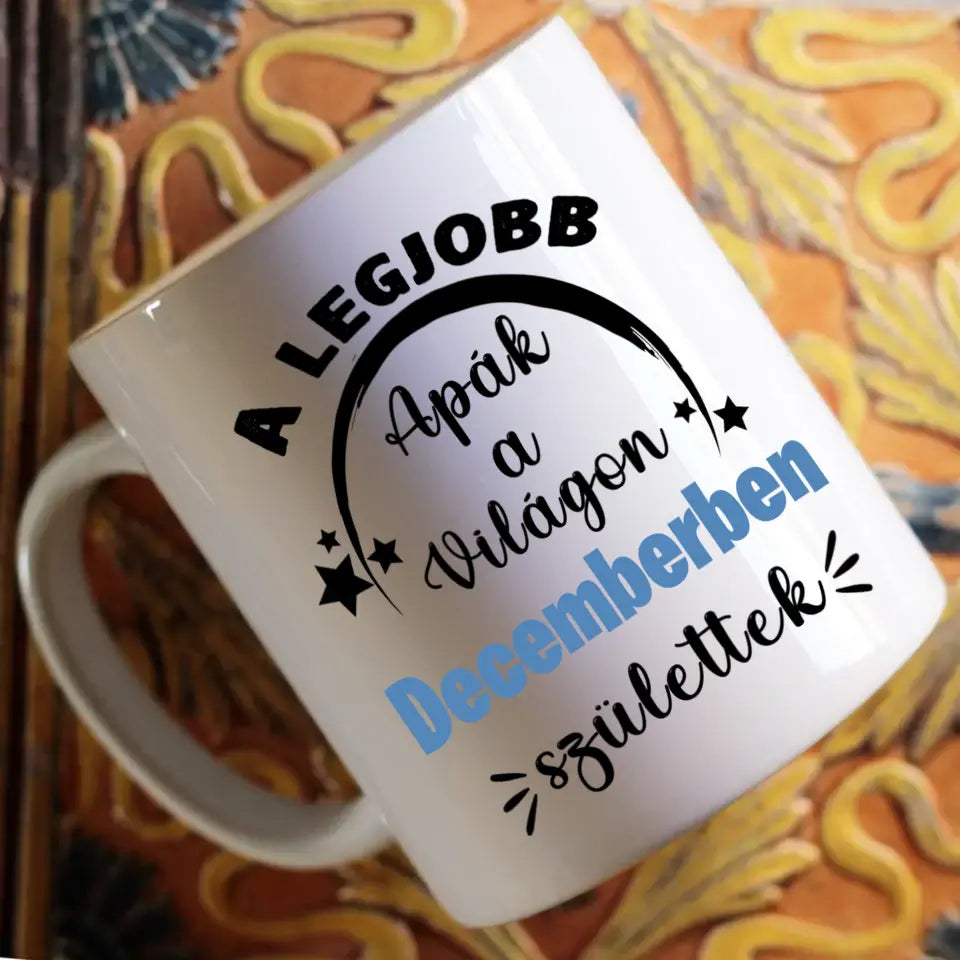 Egyedi képes szerkeszthető születésnapi ajándék bögre a Legjobb Apáknak