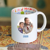 Egyedi képes szerkeszthető születésnapi ajándék bögre a Legjobb Apáknak