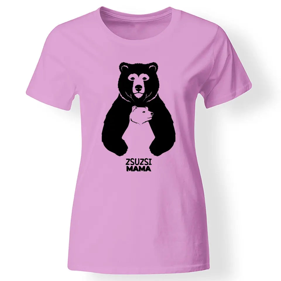 Macis női póló anyáknak és mamáknak ölelő medvékkel és átírható névvel