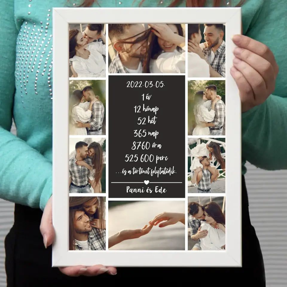 Évfordulós fotókollázs falikép 10 képpel