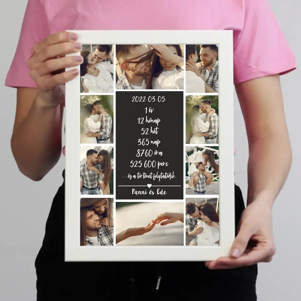 Évfordulós fotókollázs falikép 10 képpel