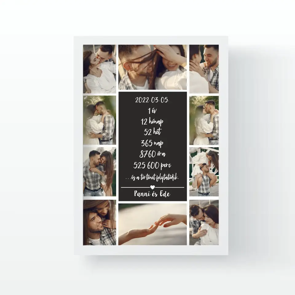 Évfordulós fotókollázs falikép 10 képpel