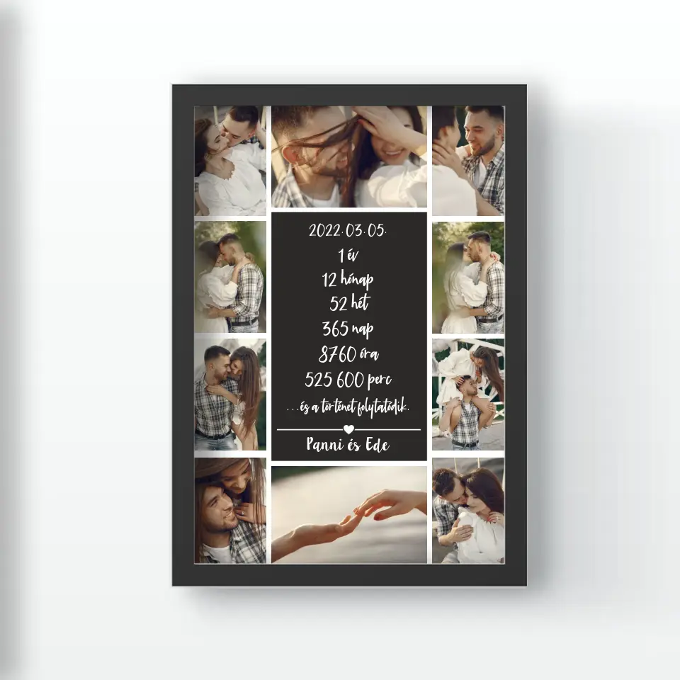 Évfordulós fotókollázs falikép 10 képpel