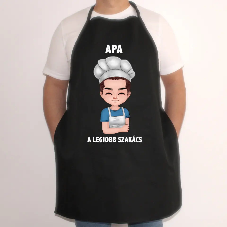 Cuki karakteres chef férfi fekete kötény