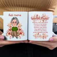 Szeretlek Mama cuki karakteres egyedi anyák napi ajándék bögre nagymamáknak