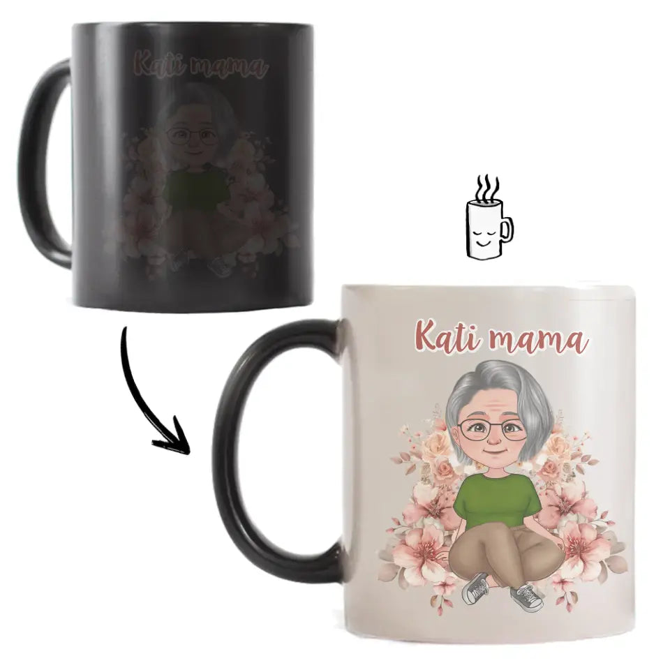 Szeretlek Mama cuki karakteres egyedi anyák napi ajándék bögre nagymamáknak