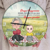 Drága Nagymama egyedi falióra- személyre szabható ajándék nagymamáknak unokákkal
