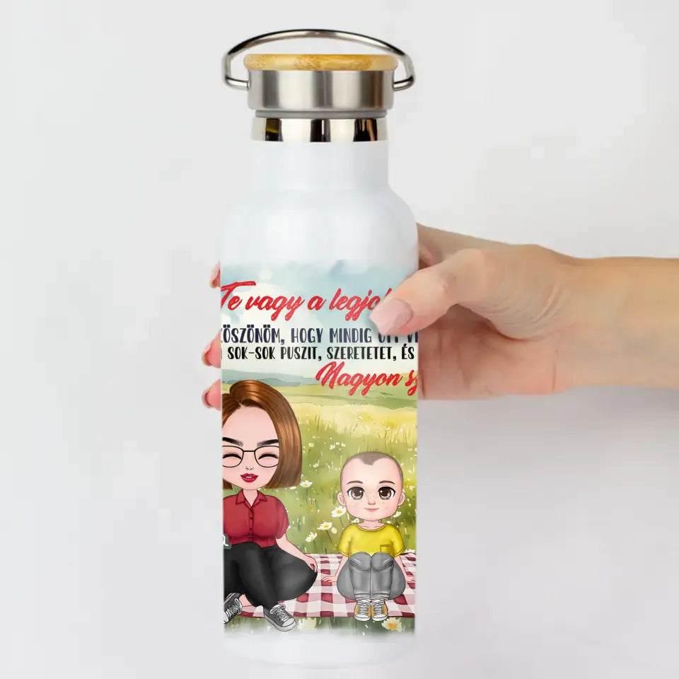Te vagy a legjobb Anya cuki karakteres egyedi anyák napi ajándék kulacs