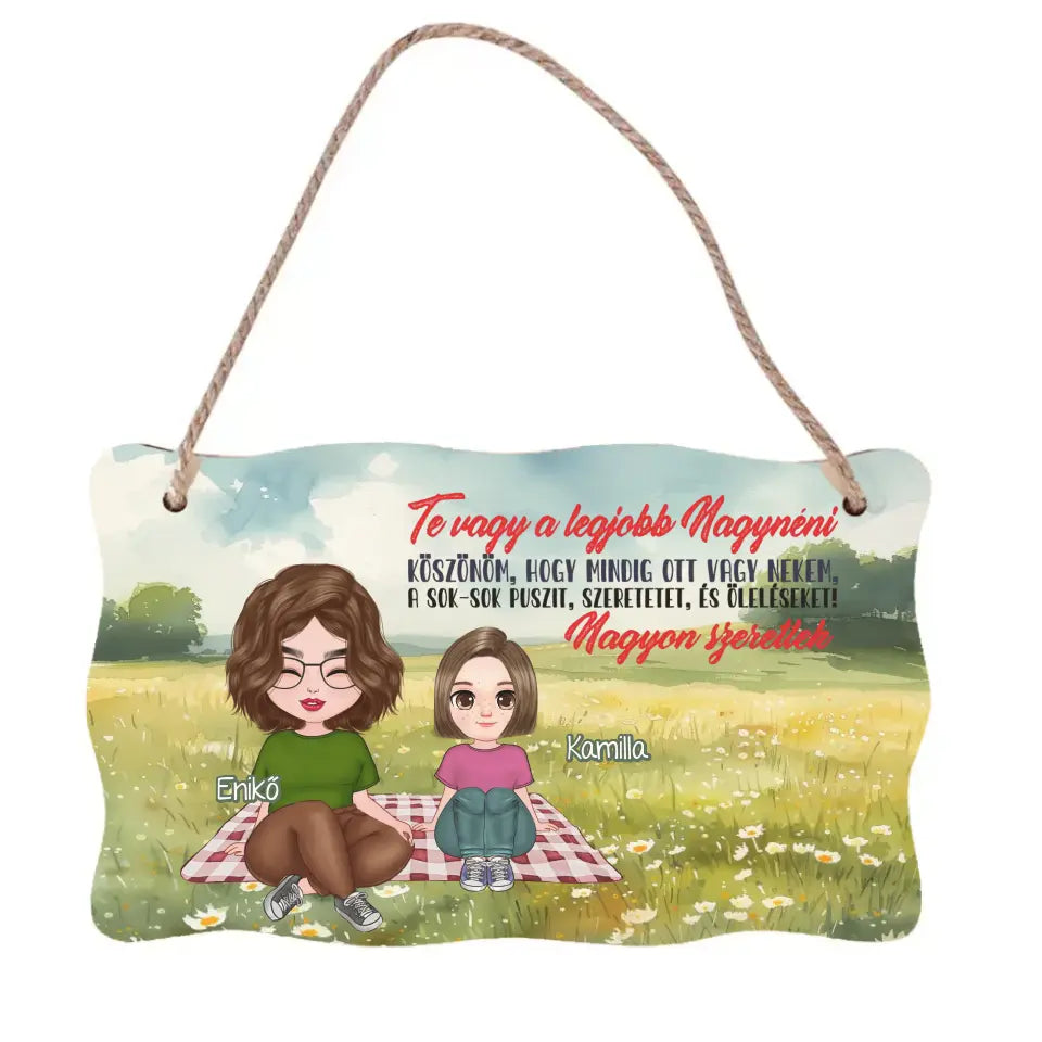 Te vagy a legjobb Nagynéni cuki karakteres egyedi anyák napi ajándék dísztábla