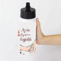 Szívószálas szerkeszthető egyedi ajándék kulacs Édesanyáknak
