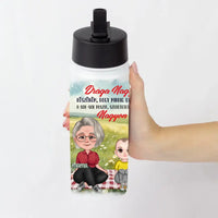 Drága Nagymama cuki karakteres egyedi anyák napi ajándék szívószálas kulacs nagymamáknak