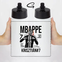 Személyre szabható MBappe focis ajándék szívószálas kulacs gyerekeknek