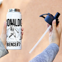 Személyre szabható Ronaldo focis ajándék szívószálas kulacs gyerekeknek
