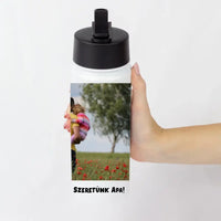Egyedi képes és feliratos szívószálas kulacs