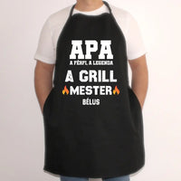 Apa a grillmester fekete kötény