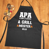Apa a grillmester fekete kötény