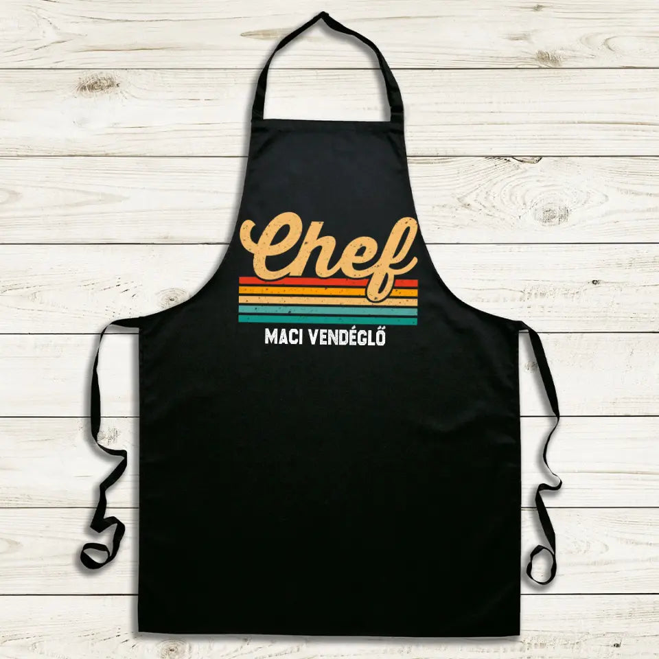 Chef feliratú fekete kötény
