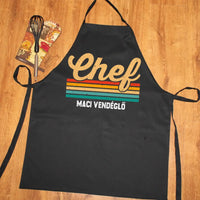 Chef feliratú fekete kötény