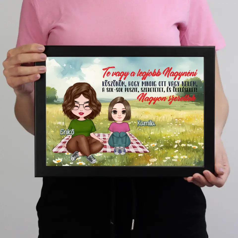 Egyedi ajándék nagynéniknek - Szerkeszthető karakteres Te vagy a legjobb Nagynéni falikép