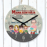 Mama konyhája falióra- személyre szabható ajándék nagymamáknak unokákkal