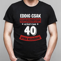 Szülinapi ajándék 40 éveseknek - Eddig csak kamaszodtam vicces férfi póló