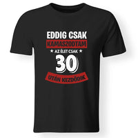 Szülinapi ajándék 30 éveseknek - Eddig csak kamaszodtam vicces férfi póló