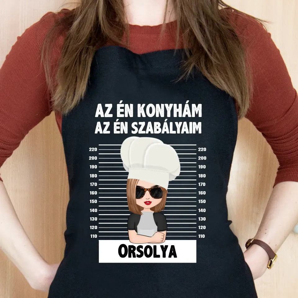 Az én konyhám az én szabályaim fekete kötény nőknek