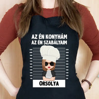 Az én konyhám az én szabályaim fekete kötény nőknek