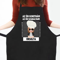 Az én konyhám az én szabályaim fekete kötény nőknek