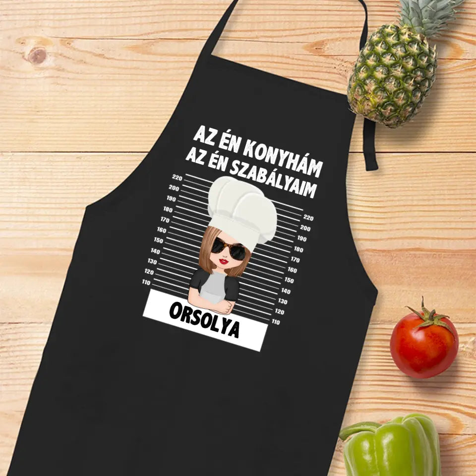 Az én konyhám az én szabályaim fekete kötény nőknek