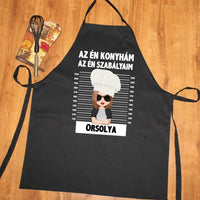 Az én konyhám az én szabályaim fekete kötény nőknek