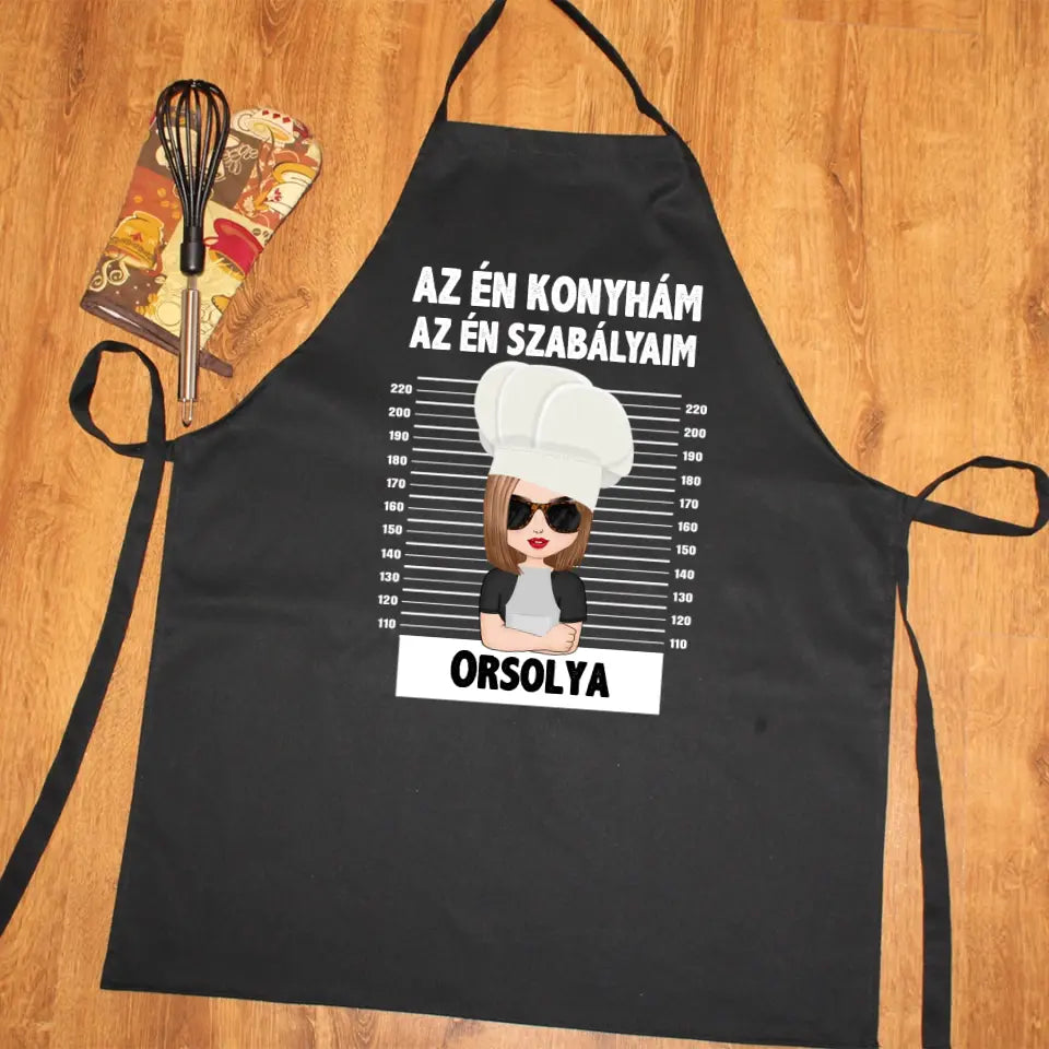 Az én konyhám az én szabályaim fekete kötény nőknek